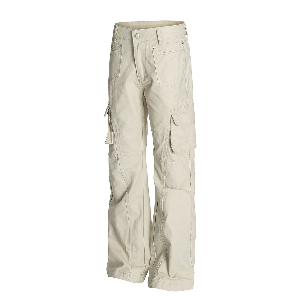 Retro Flare Bootcut Multi-Pocket Trousers