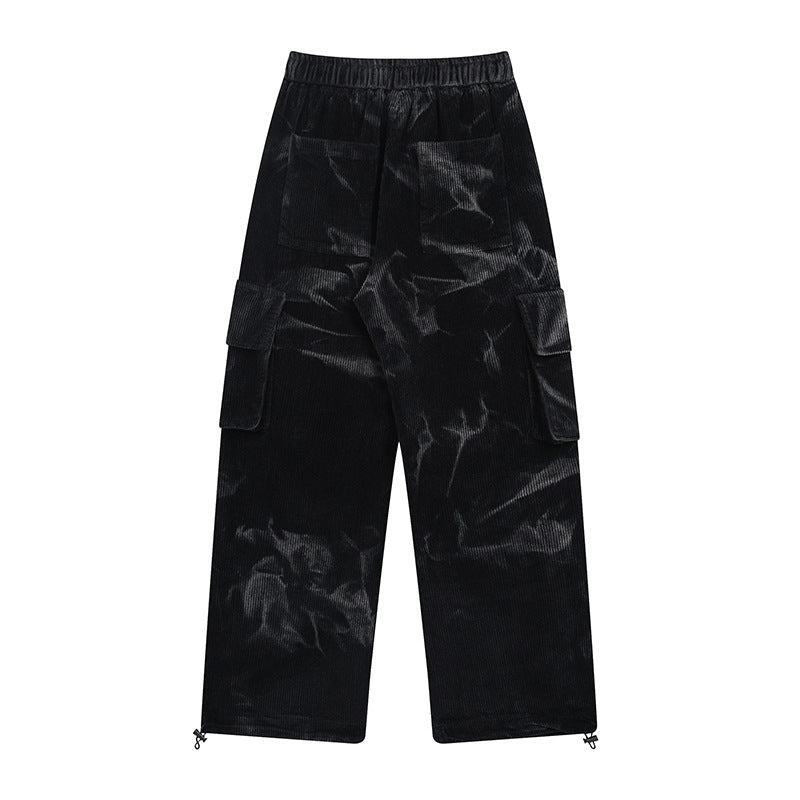 Corduroy Wide-Leg Cargo Trousers