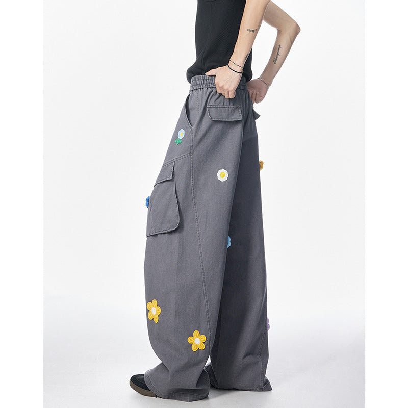 Retro Straight-Cut Multi-Pocket Work Pants