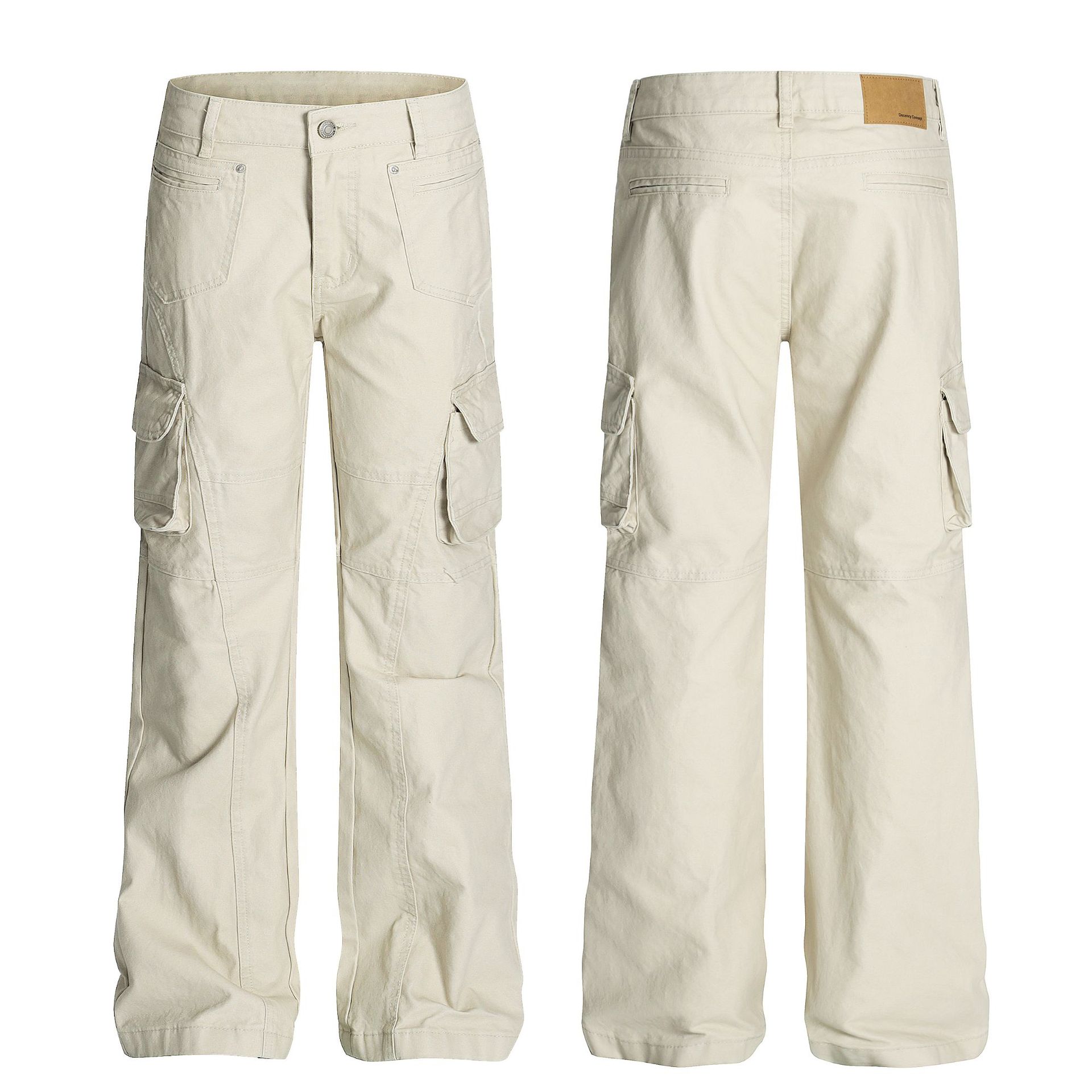 Retro Flare Bootcut Multi-Pocket Trousers