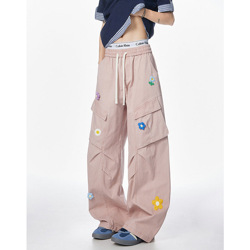 Retro Straight-Cut Multi-Pocket Work Pants