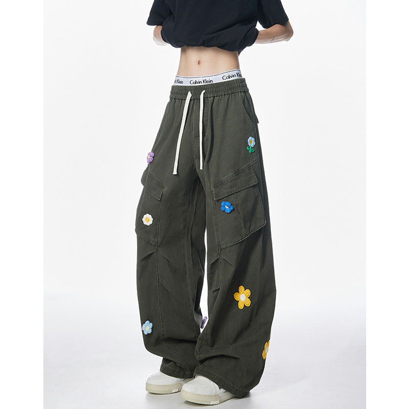 Retro Straight-Cut Multi-Pocket Work Pants