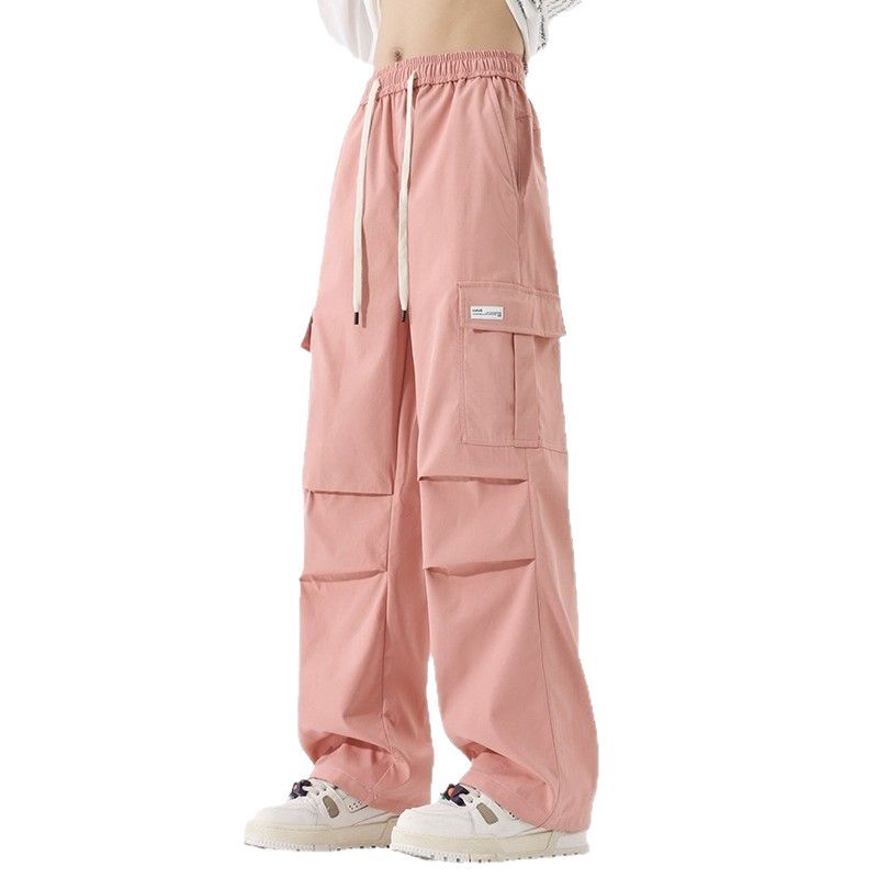 Retro Pleated Straight Cargo Pants